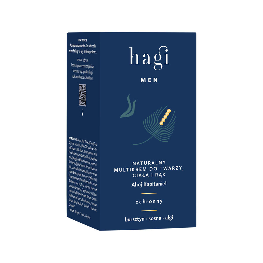 Hagi Men Ahoj Kapitan, natürliche Multicream für Gesicht, Körper und Hände, schützend, 50 ml