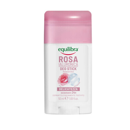 Equilibra Rosa, deodorant stick cu trandafir și acid hialuronic, 50 ml