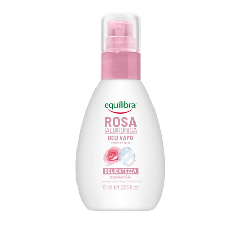 Equilibra Rosa, spray déodorant à la rose avec acide hyaluronique, 75 ml