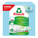 Frosch Set, All In 1 Spülmaschinentabletten, Soda, 30 Stück + Geschirrspülmittel-Gel, Kalk, 650 ml + Recyclingbeutel, 3 Stück gratis