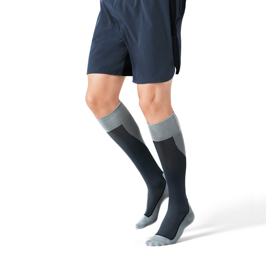 Jobst Sport, Sport-Kompressionskniestrümpfe, 20-30 mmHg, Größe M, grau/graphit