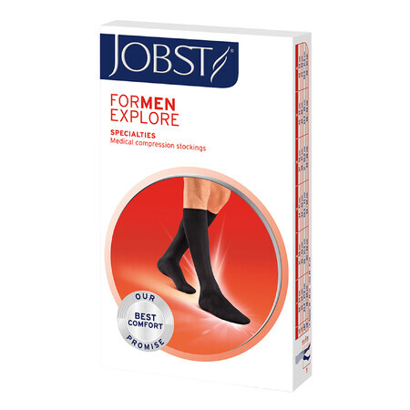 Jobst For Men Explore, Kompressionskniestrümpfe, CCL2, geschlossene Spitze, Größe 3, schwarz