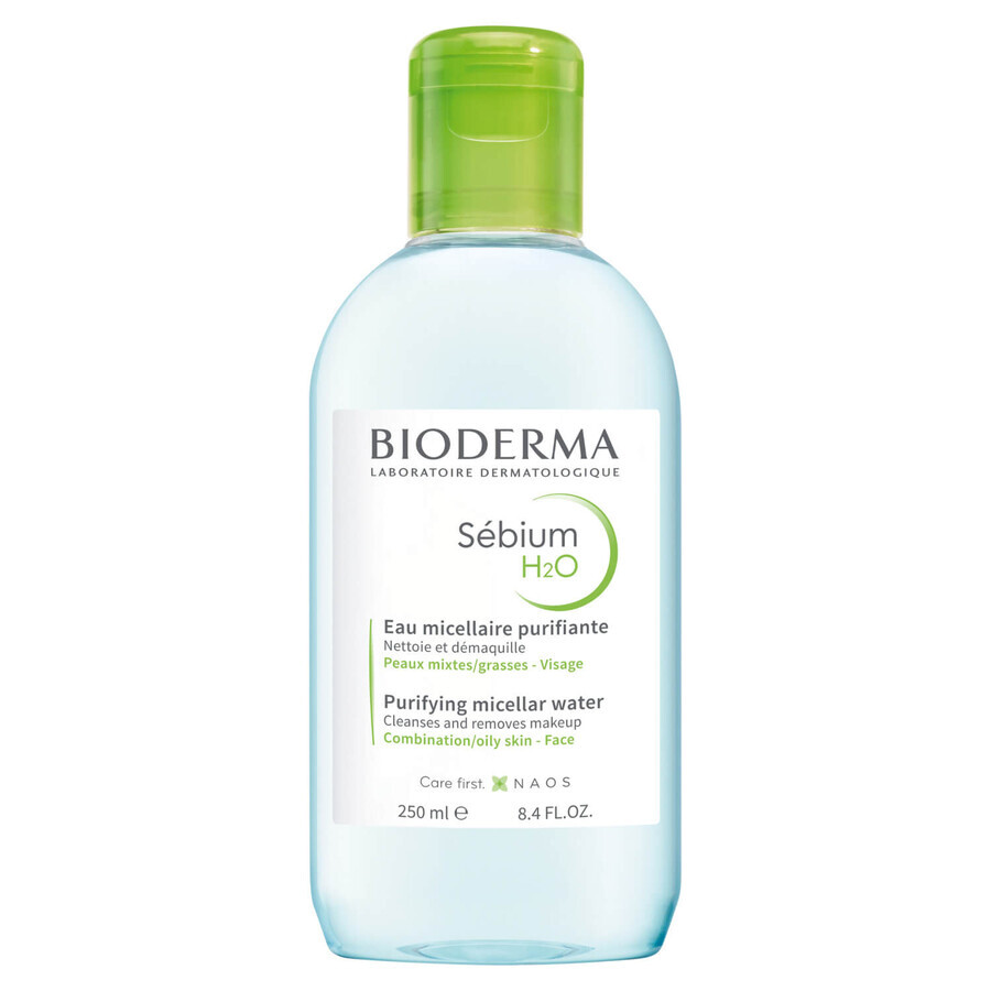 Set Bioderma Sebium Anti-Aging Smoothing Serum 30ml + Micellar Lotion for Oily Combination Acne-Prone Skin 250ml