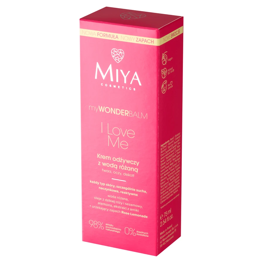 Miya myWONDERBALM I Love Me, crema nutritiva con agua de rosas, 75 ml