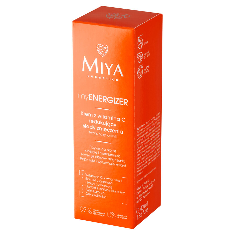 Miya myENERGIZER, cream with vitamin C to reduce signs of fatigue, 40 ml