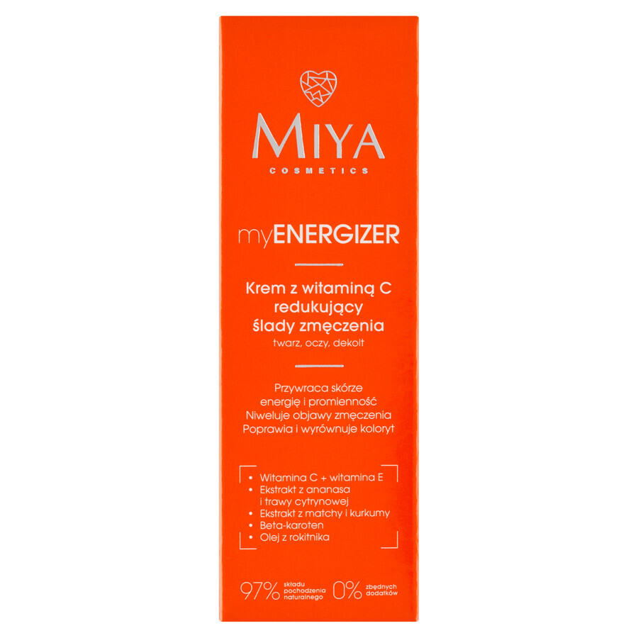 Miya myENERGIZER, cream with vitamin C to reduce signs of fatigue, 40 ml