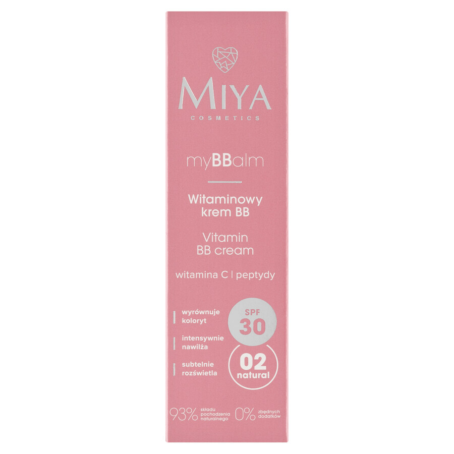 Miya myBBalm, BB cream vitaminica, SPF 30, 02 natural, 30 ml