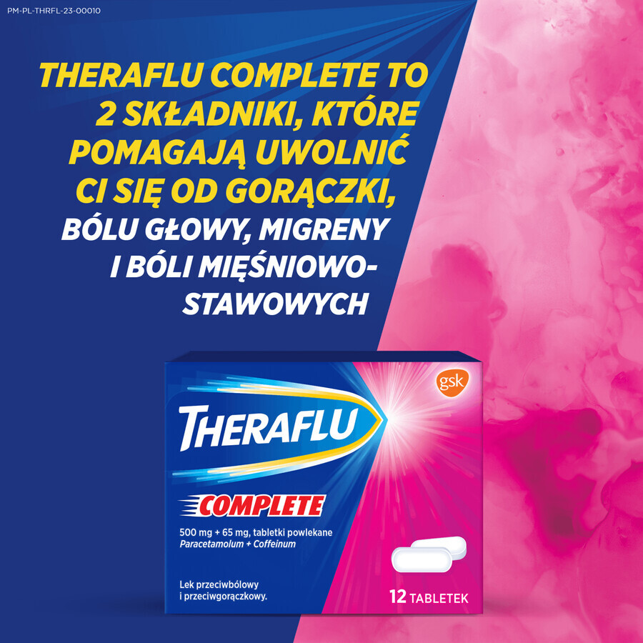 Theraflu Complete 500 mg + 65 mg, 12 film-coated tablets