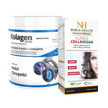 Noble Health Collagene + Glucosamina e Vitamina C Set, 100 g + Classe A CollaVegan, 60 capsule