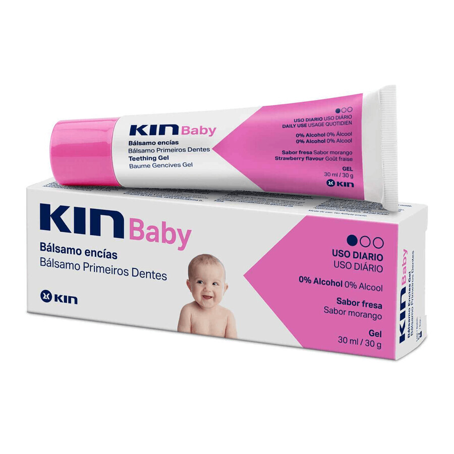 Kin Baby, Gel für zahnende Säuglinge, Erdbeergeschmack, 30 ml