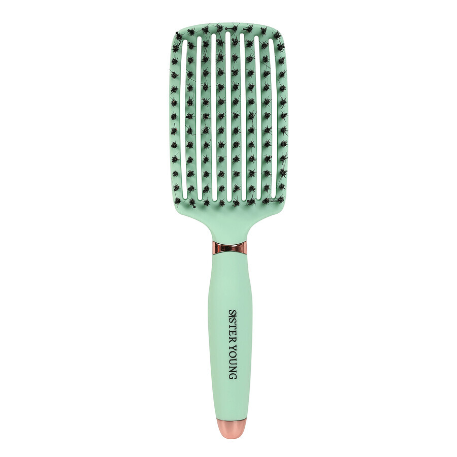 Sister Young, hair brush with natural hair, Ovia Fresh Mint, 1 pc