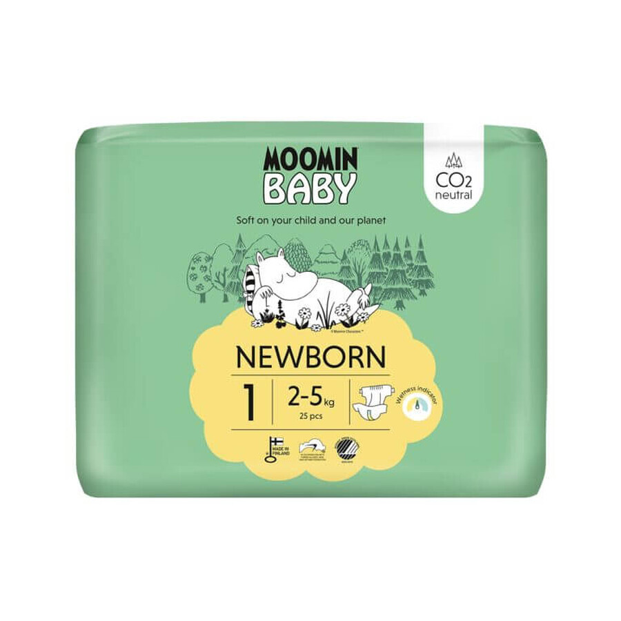 Mumin Baby, Windeln, Größe 1, 2-5 kg, 25 Stück