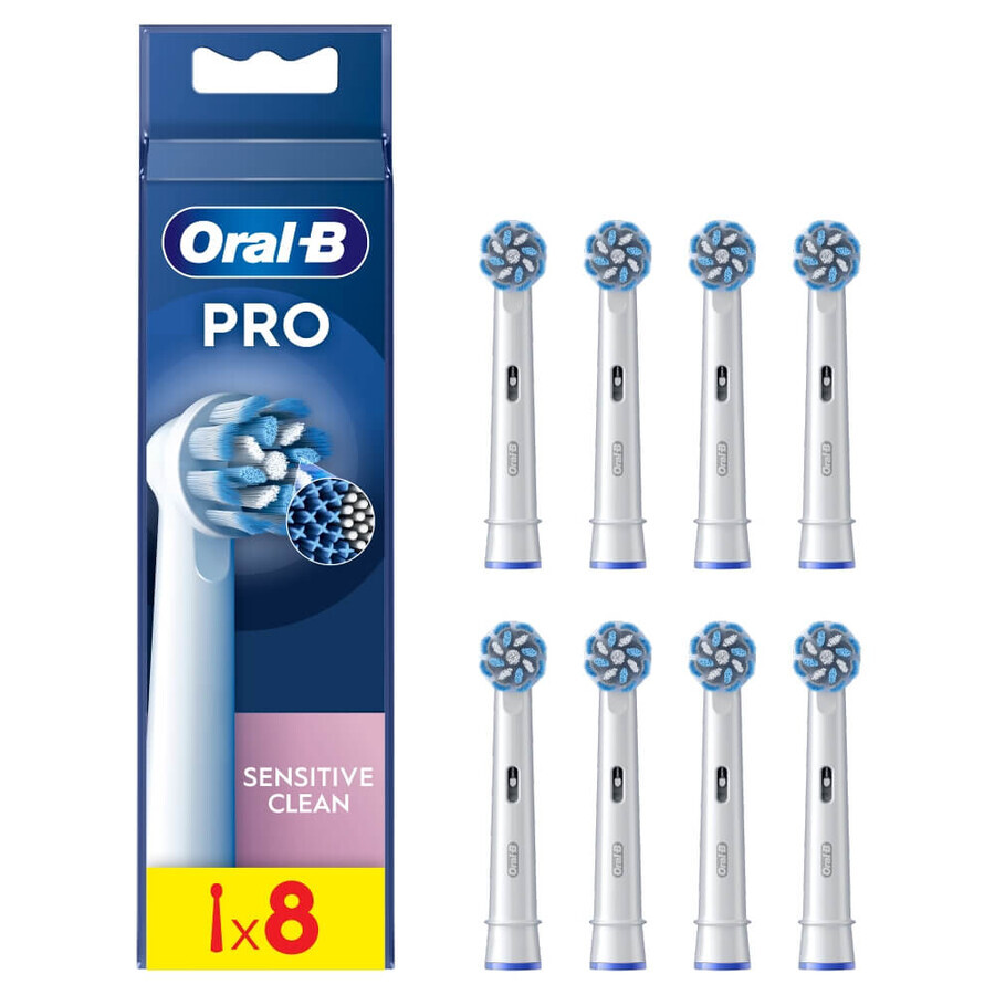 Oral-B Pro Sensitive Clean, Ersatzaufsätze für elektrische Zahnbürste, 8 Stück