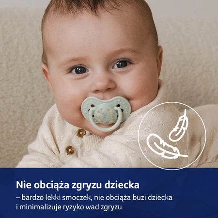 Lovi, pacifier, silicone, dynamic, Blossom Blue, 6-18 months, 2 pieces