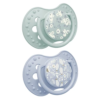 Lovi, pacifier, silicone, dynamic, Blossom Blue, from 18 months, 2 pieces