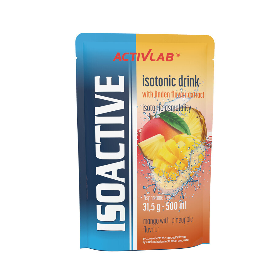 Activlab Isoactive, isotonisches Getränkekonzentrat, Mango-Ananas, 20 Portionsbeutel