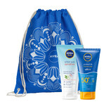 Set Nivea Sun Protect &amp; Moisture, ultra-moisturizing sun lotion, SPF 50+, 150 ml + soothing gel-cream after the beach, 175 ml + free backpack