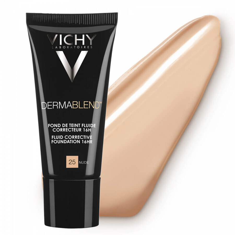 Vichy Dermablend, lang anhaltende Korrekturflüssigkeit, 25 Nude, SPF 28, 30 ml