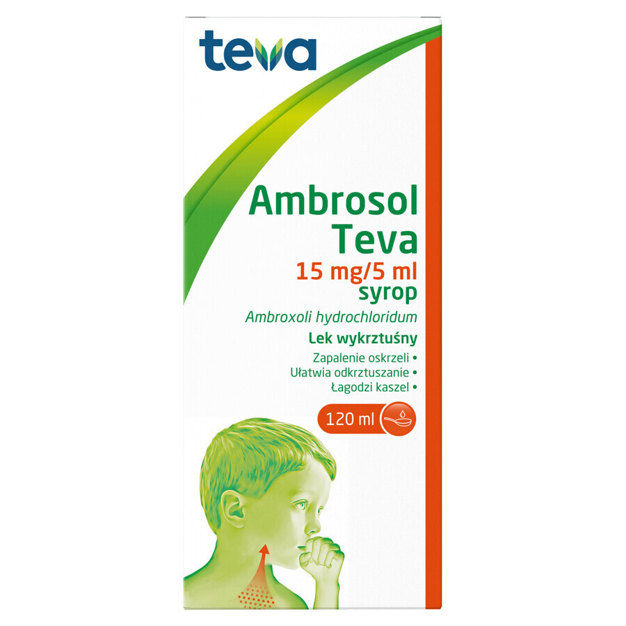 Ambrosol Teva 15 mg/ 5 ml, Sirup, 120 ml