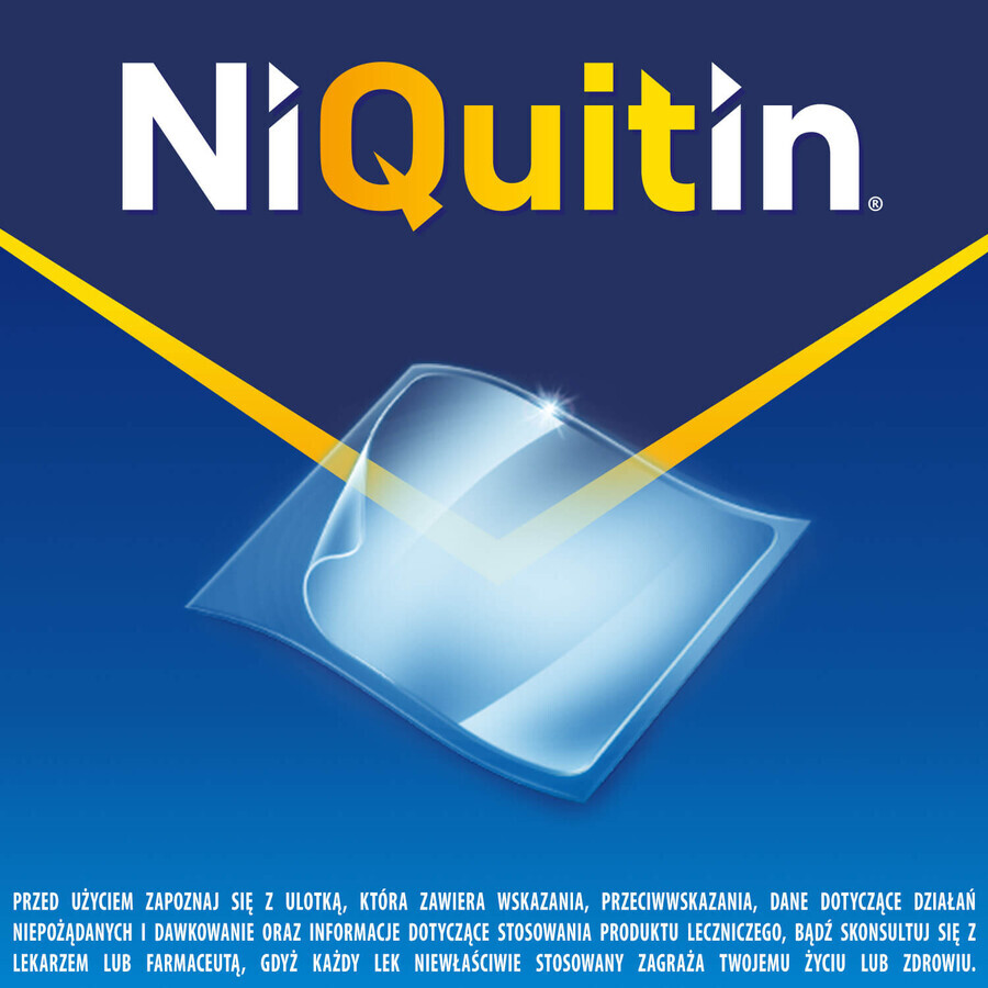 NiQuitin Transparent 7 mg/ 24h, sistema transdermico, cerotto, 7 pezzi 