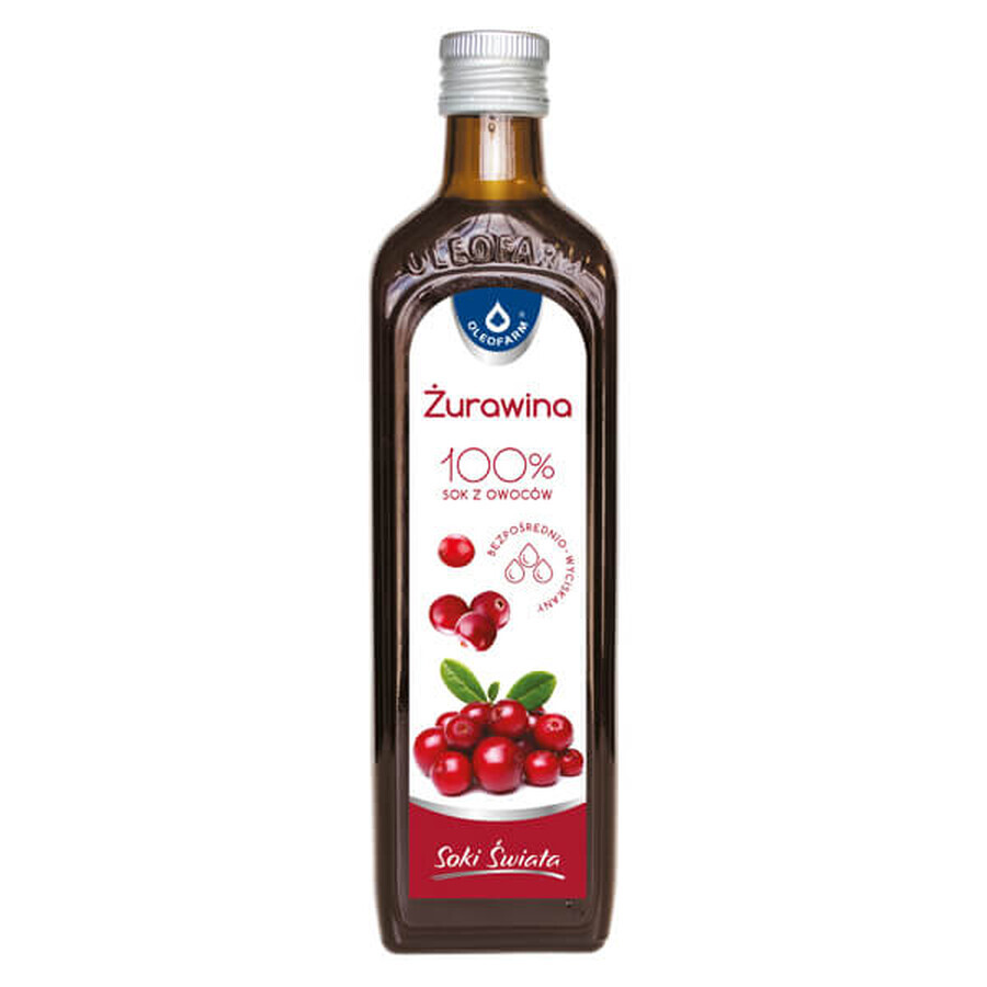 Oleofarm Saft der Welt Cranberry, 100% Fruchtsaft, 490 ml