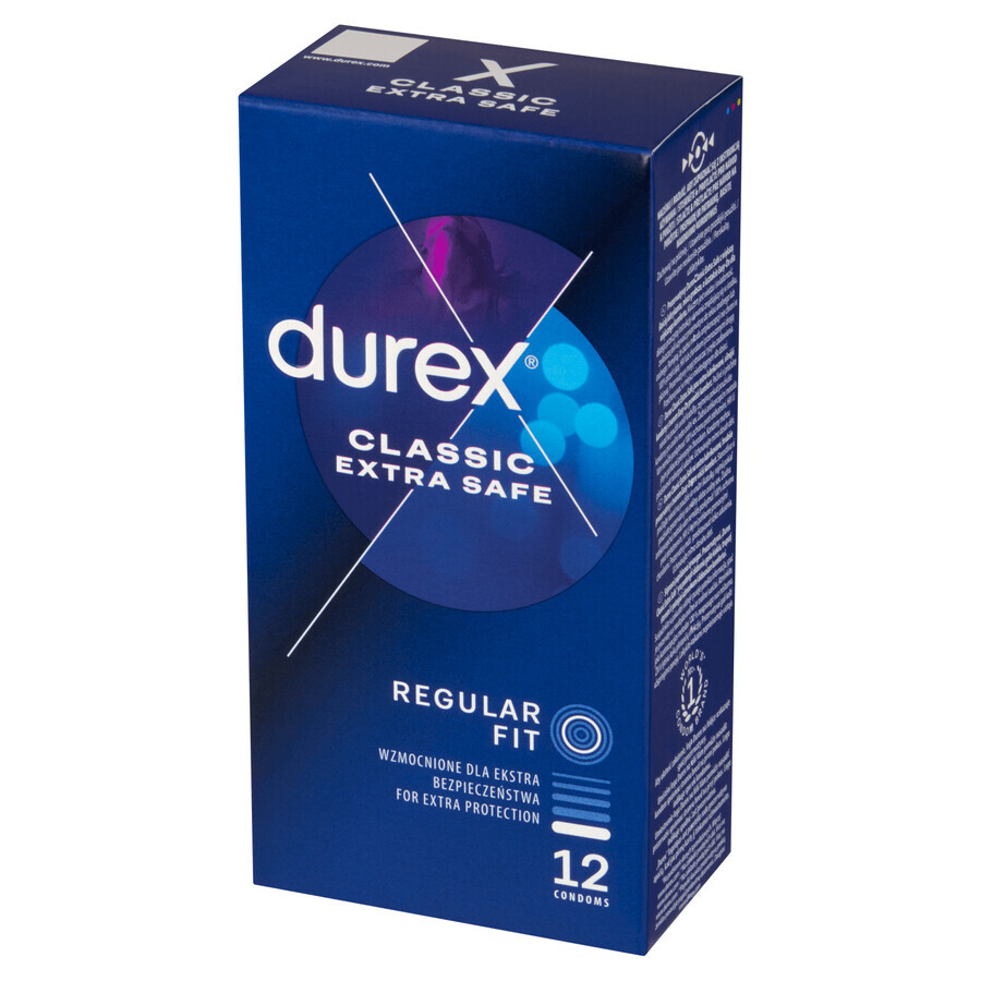 Durex Extra Safe, Kondome mit mehr Gleitmittel, verstärkt, 12 Stück