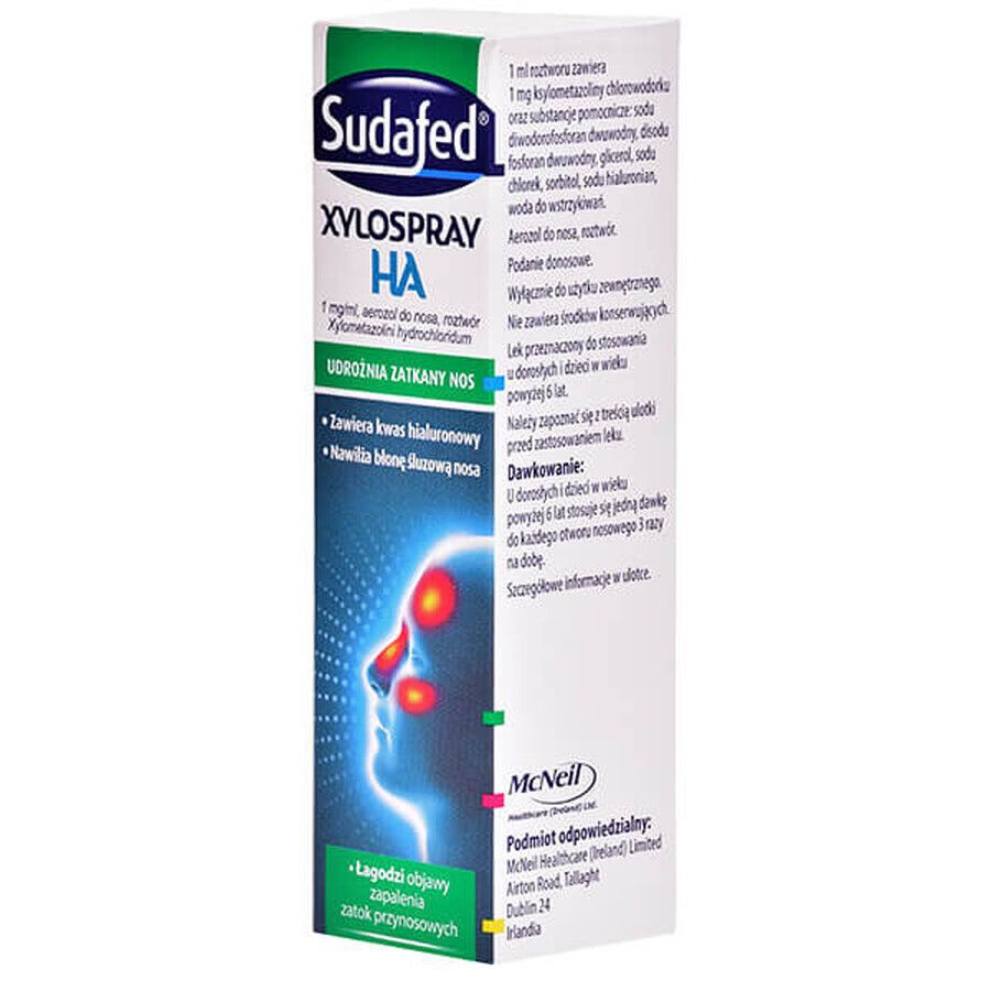 Sudafed XyloSpray HA 1 mg/ml, Nasenspray für Kinder ab 6 Jahren und Erwachsene, 10 ml