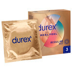 Durex Real Feel, préservatifs lisses sans latex, 3 pièces