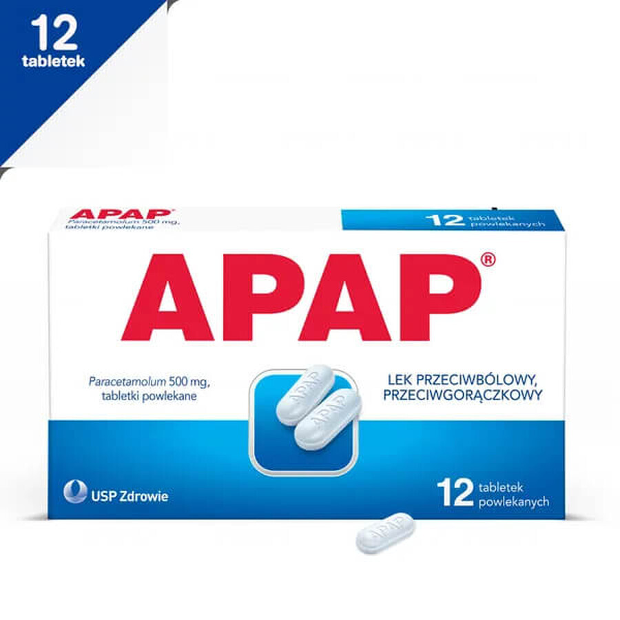 Apap 500 mg, 12 Filmtabletten