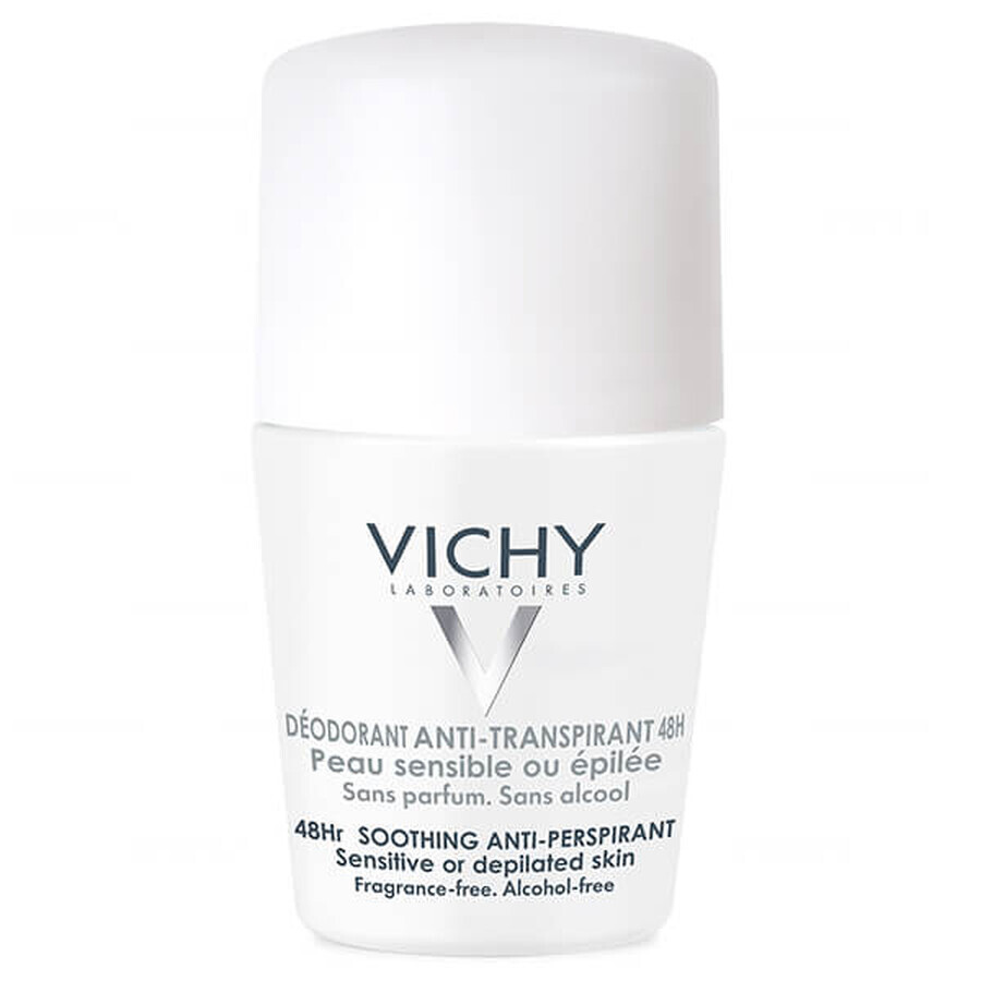 Vichy, soothing antiperspirant roll-on for sensitive skin or after epilation, 50 ml