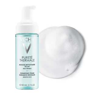 Vichy Purete Thermale, schiuma detergente per ripristinare la luminosità della pelle, 150 ml
