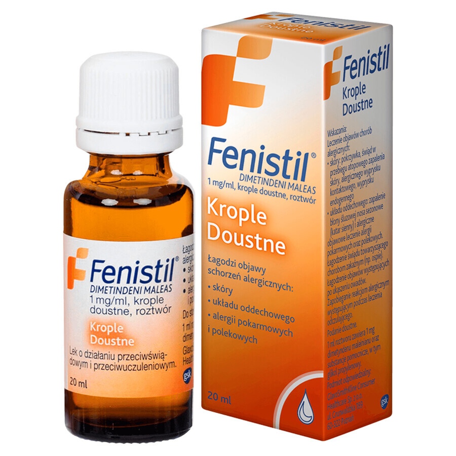 Fenistil 1 mg/ml, oral drops, 20 ml