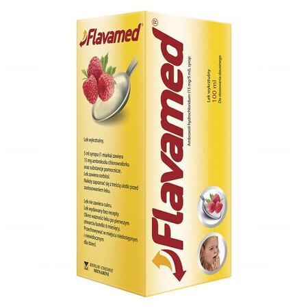 Flavamed 15 mg/ 5 ml, sirop, arôme framboise, 100 ml