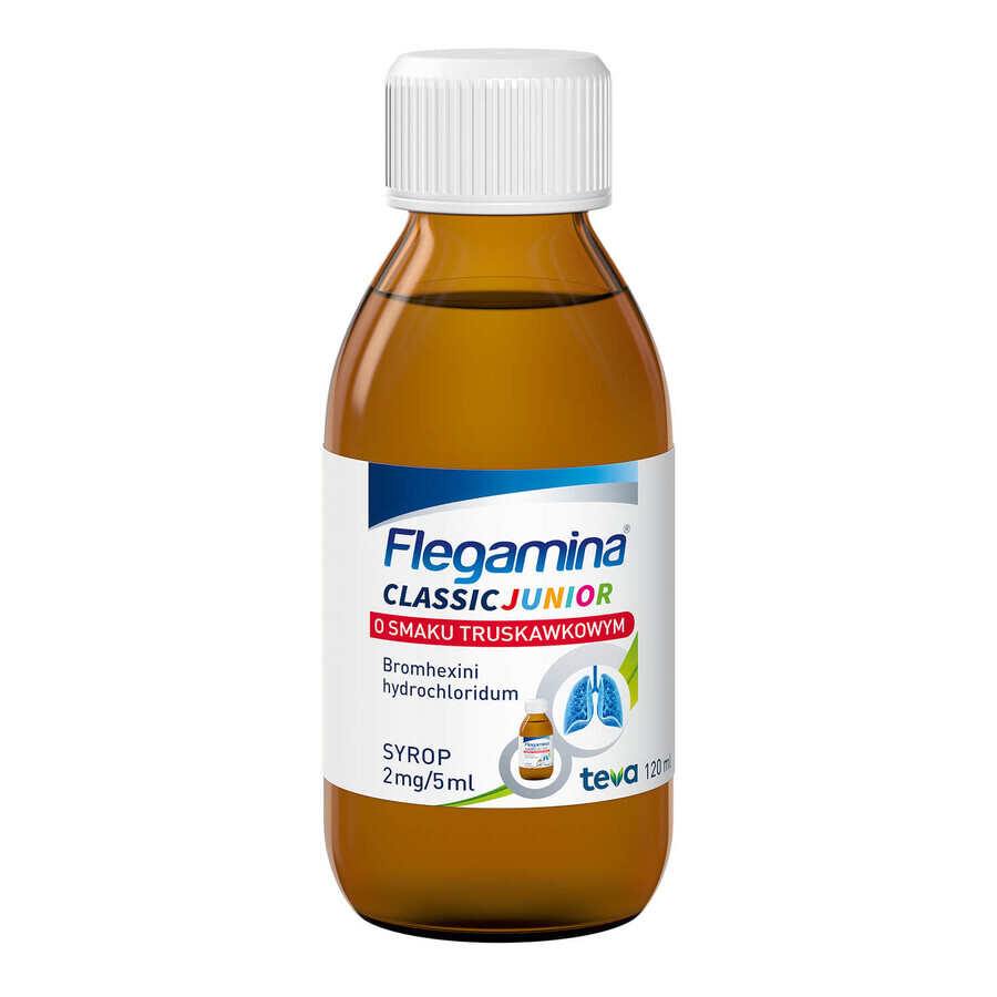 Flegamina Junior 2 mg/ 5 ml, aromă de căpșuni, sirop, 120 ml