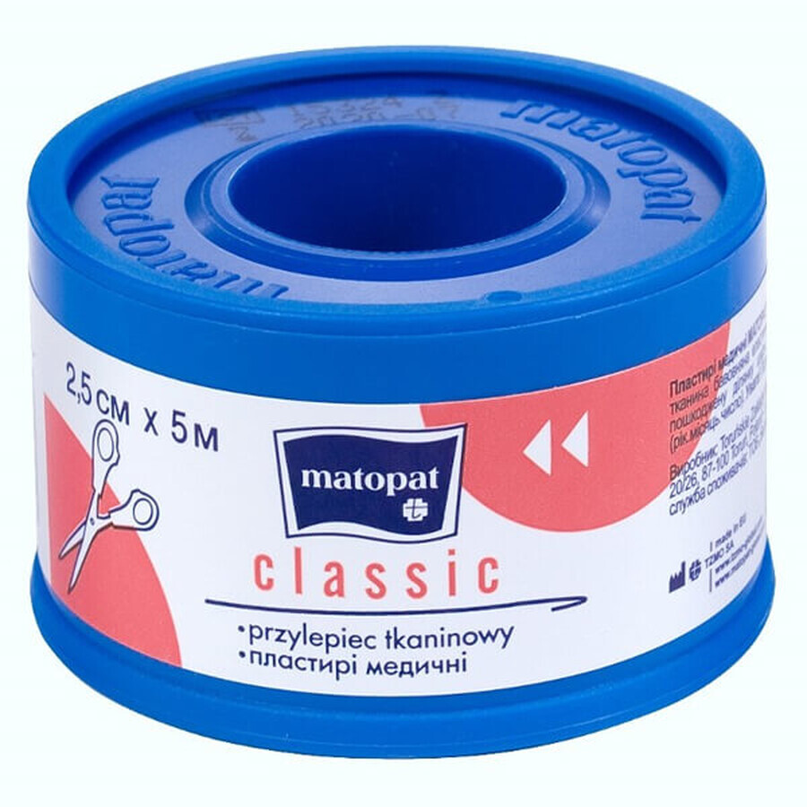 Matopat Classic, adesivo per tessuti, 2,5 cm x 5 m, 1 pezzo