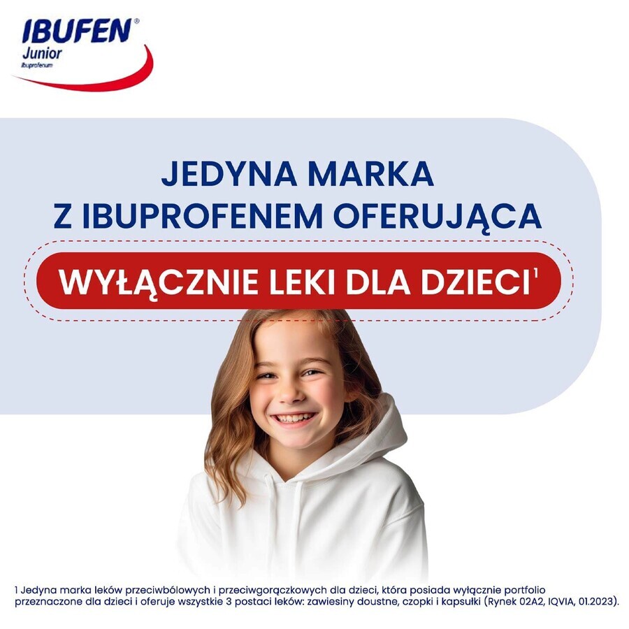 Ibufen Junior 200 mg, für Kinder ab 6 Jahren, 10 Weichkapseln