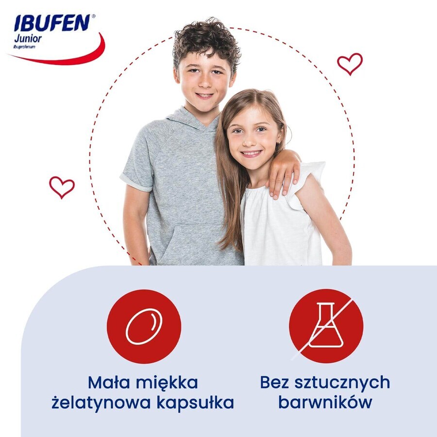 Ibufen Junior 200 mg, für Kinder ab 6 Jahren, 10 Weichkapseln