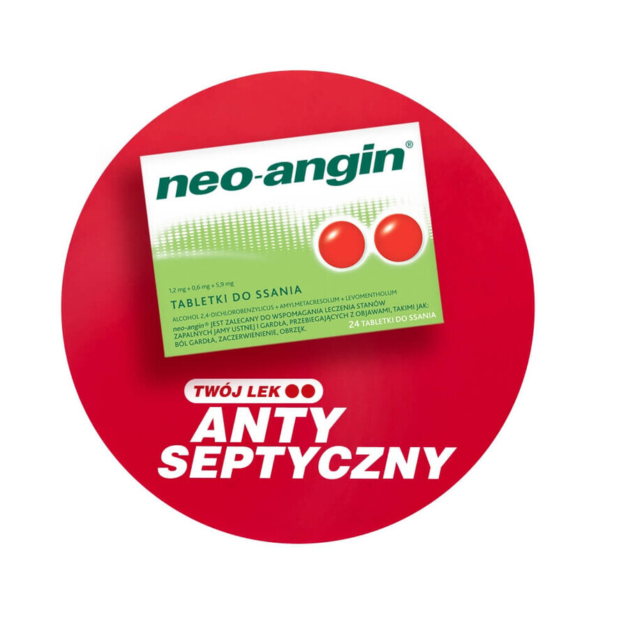 Neo-Angin 1.2 mg + 0.6 mg + 5.9 mg, 24 tablets