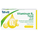 Vitaminum B6 Teva 50 mg, 50 comprimés