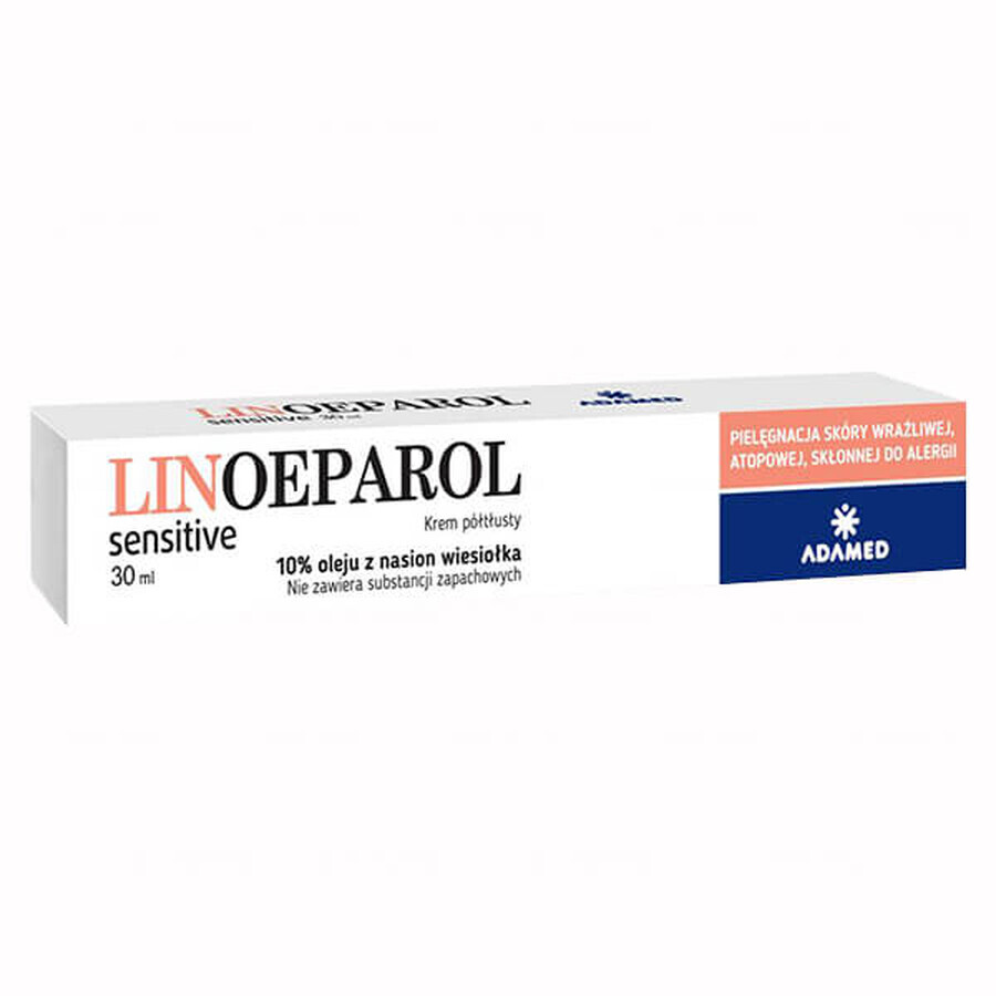 Linoeparol Sensitive, halfvette crème, gevoelige, atopische en allergiegevoelige huid vanaf 3 jaar, 30ml