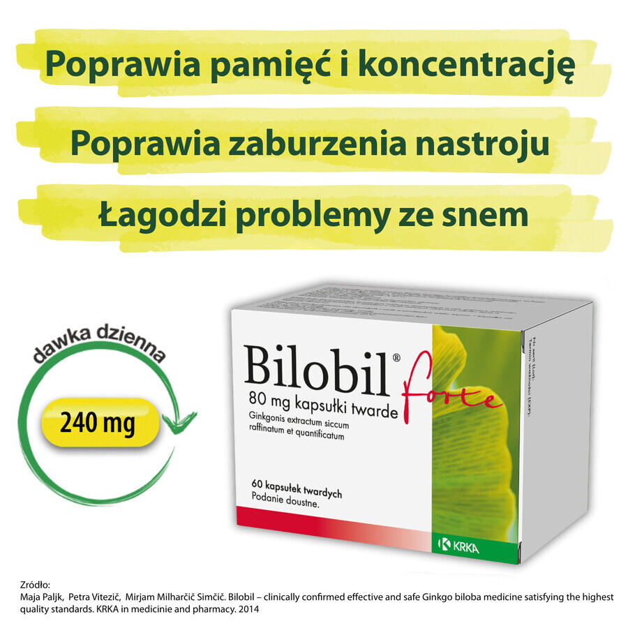 Bilobil Forte 80 mg, 60 Kapseln