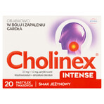 Cholinex Intense 2,5 mg + 1,2 mg, goût mûre, 20 pastilles dures