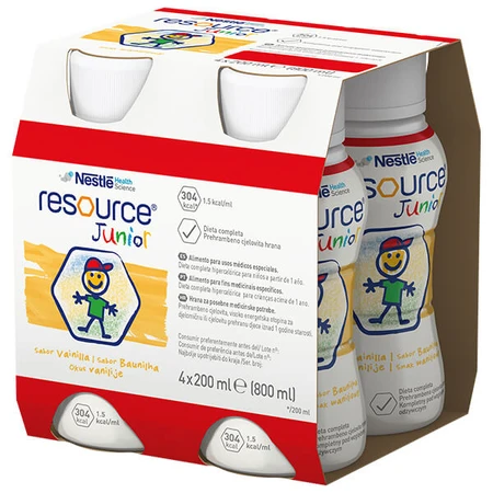 Resource Junior, nutritional preparation over 1 year, vanilla flavor, 4 x 200 ml