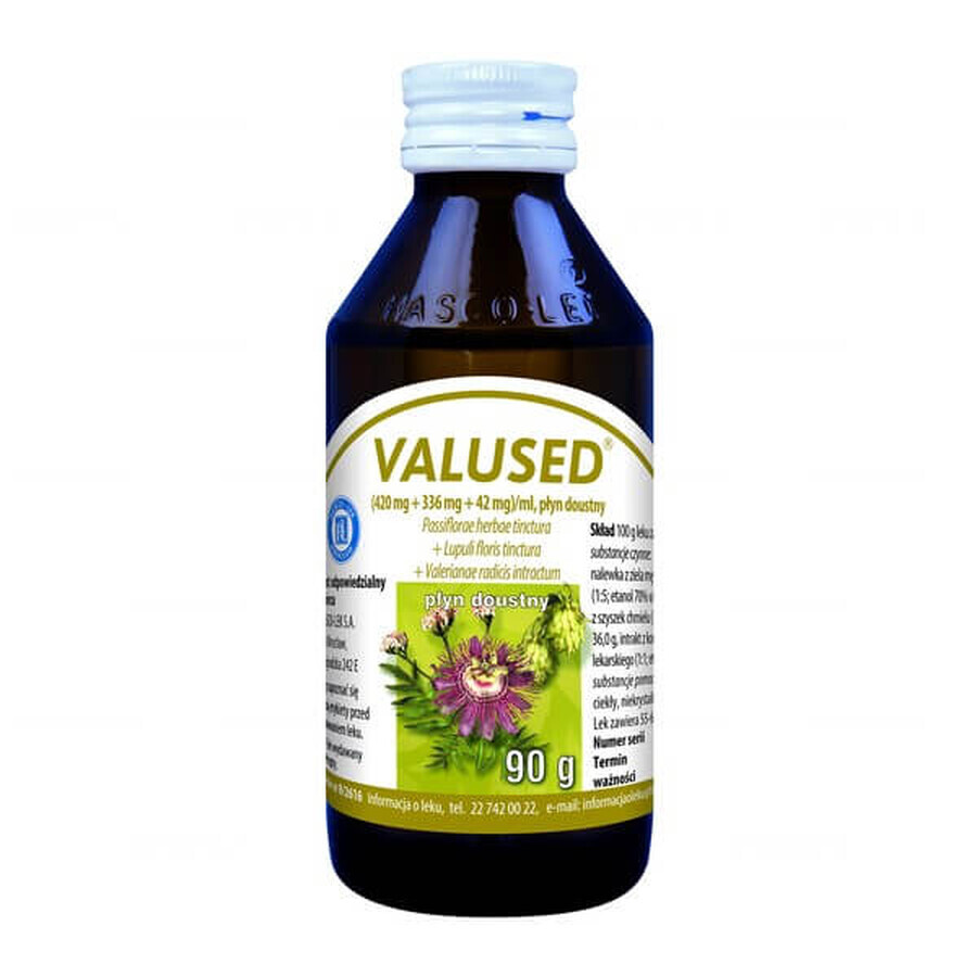 Valused (420 mg + 336 mg + 42 mg)/ml, lichid oral, 90 g