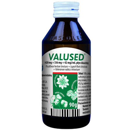 Valused (420 mg + 336 mg + 42 mg)/ml, lichid oral, 90 g