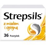 Strepsils with honey and lemon 1.2 mg + 0.6 mg, 36 hard tablets