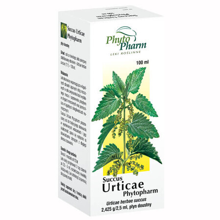 Succus Urticae Phytopharm 2,425 g/ 2,5 ml, lichid oral, 100 ml