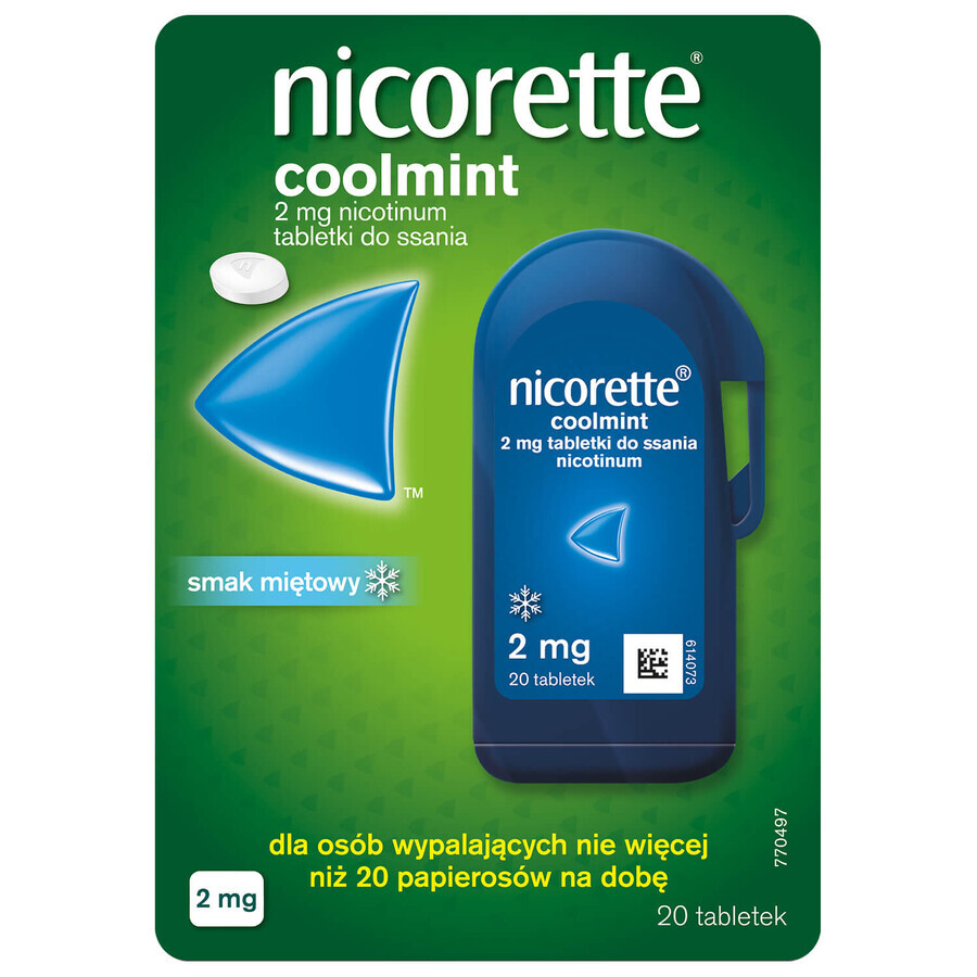 Nicorette Coolmint 2 mg, 20 pastillas para chupar