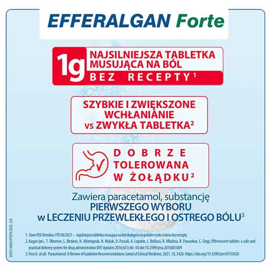 Efferalgan Forte 1 g, 8 Brausetabletten