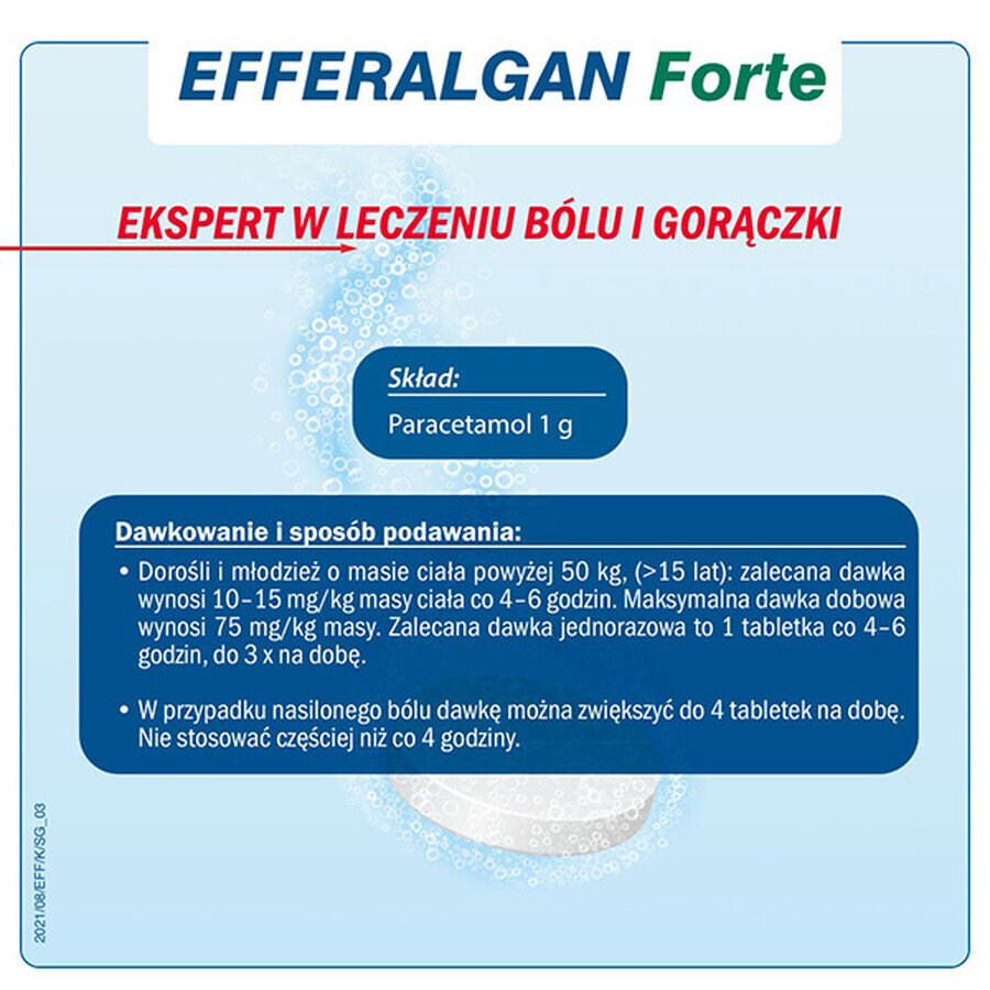 Efferalgan Forte 1 g, 8 Brausetabletten